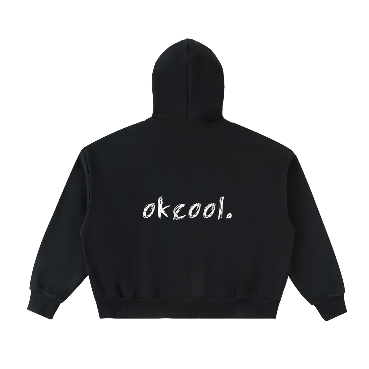 "okcool." Full-Zip Boxy Hoodie